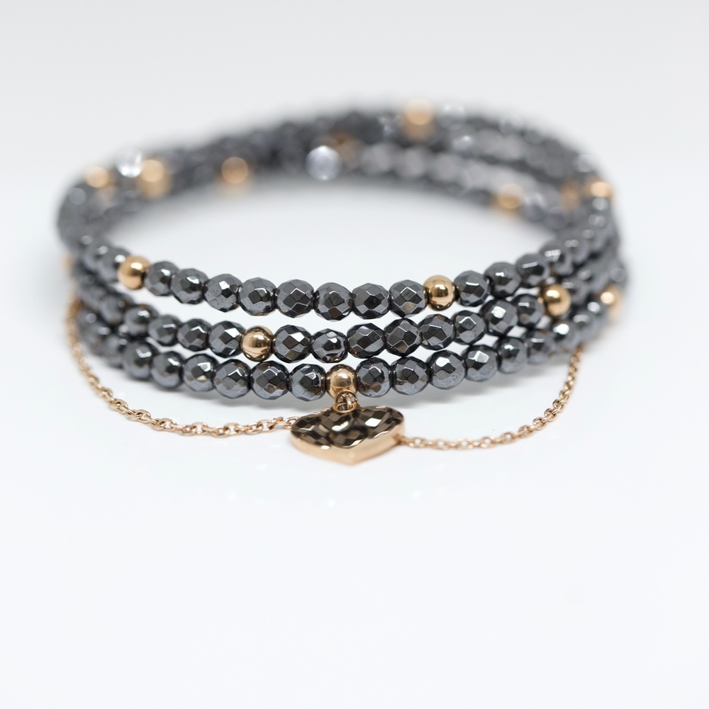 18k Gold Dipped Black Topaz Shiny Bracelet - Picture 3 of 7